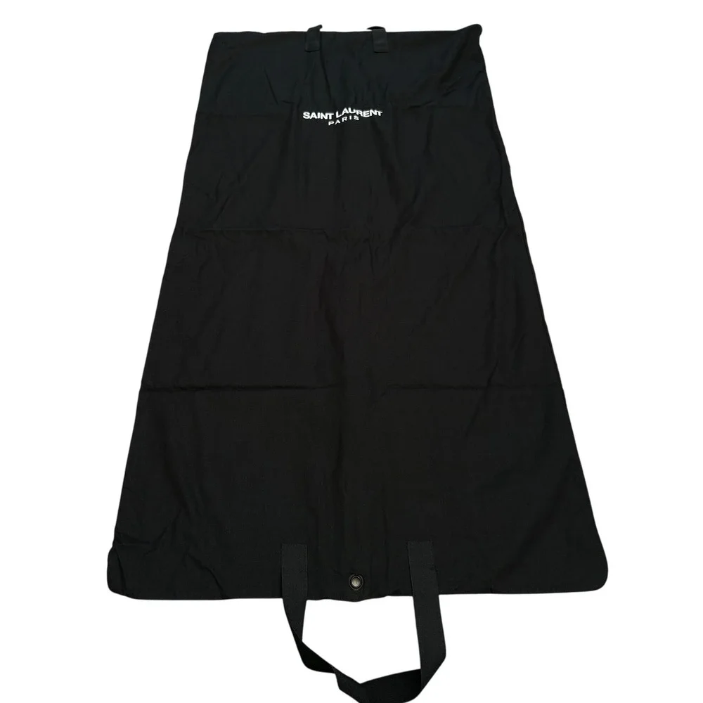 Saint Laurent Paris Black Cotton Canvas Suit Garment Travel Bag Logo 46 Inch